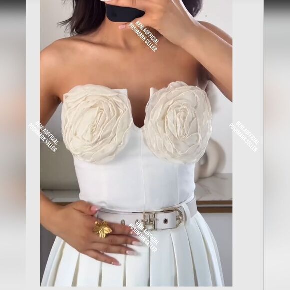 NWT ZARA STRAPLESS FLORAL TOP - Picture 3 of 16